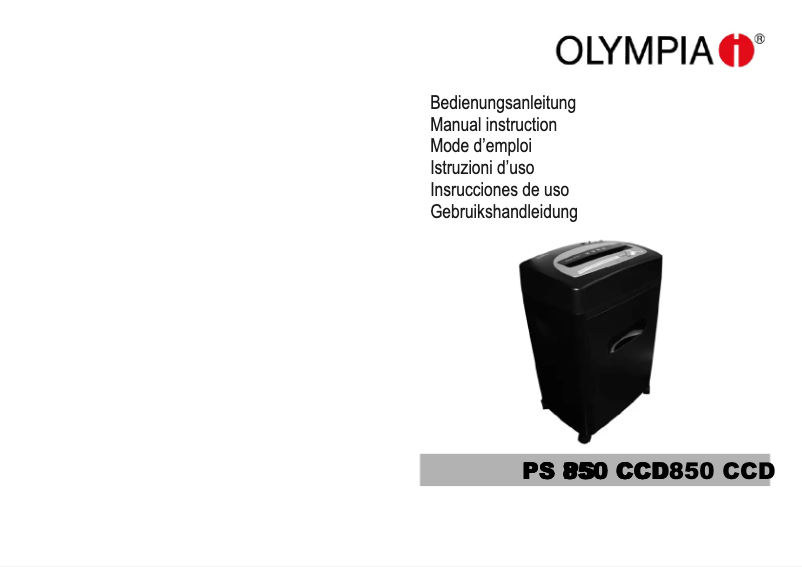 Page 1 of the manual User Manual Olympia PS 850 CCD