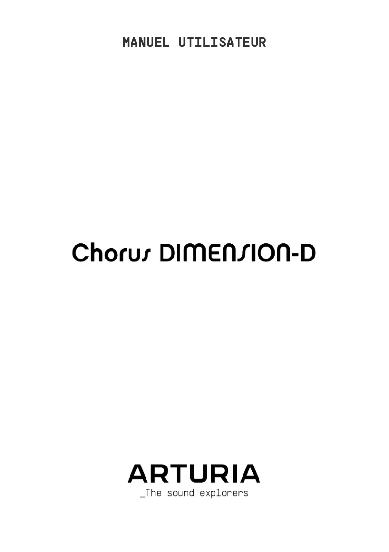 Page 1 of the manual User Manual Arturia Chorus Dimension-D