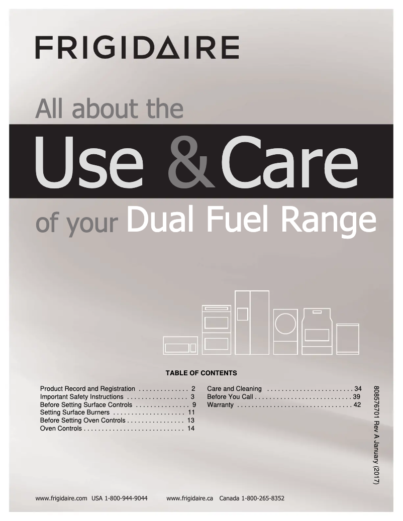 First page image of the manual for FGDF4085TS