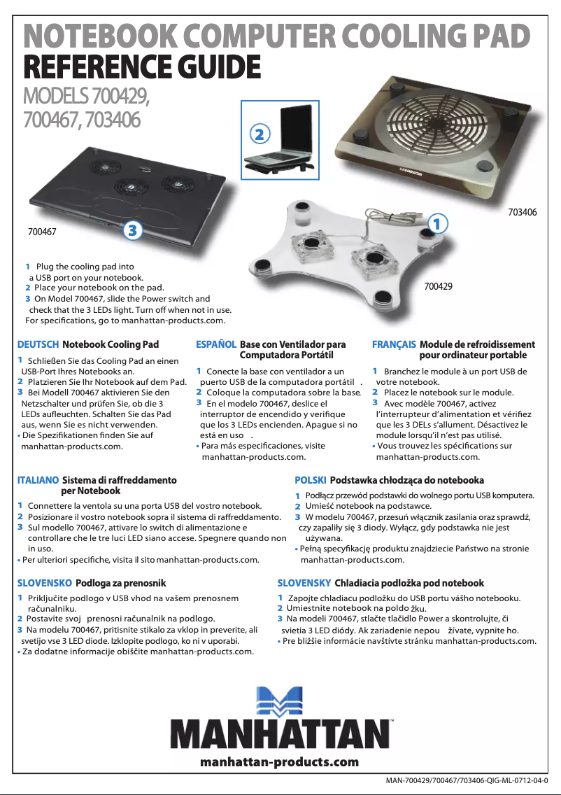 First page image of the manual for 703406