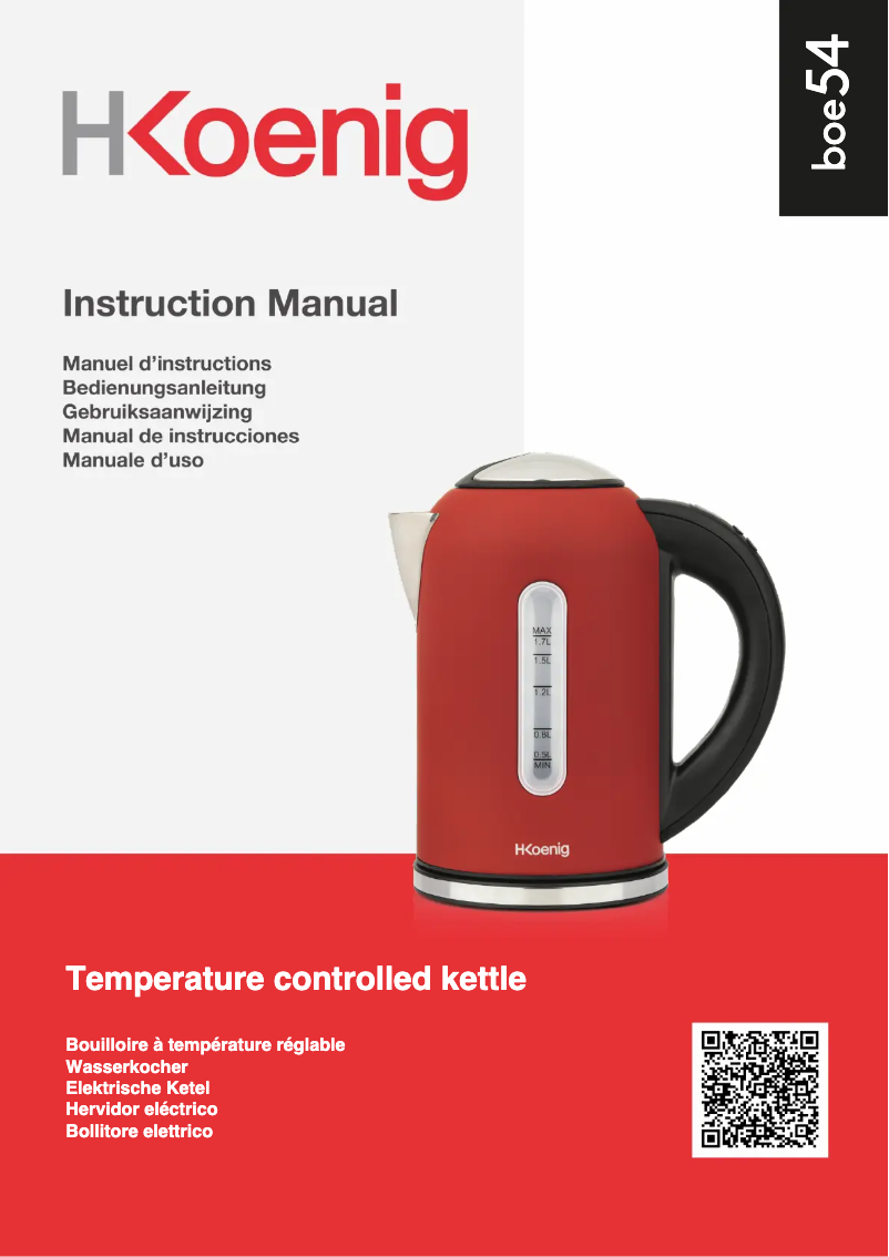 Page 1 of the manual User Manual H.Koenig BOE54