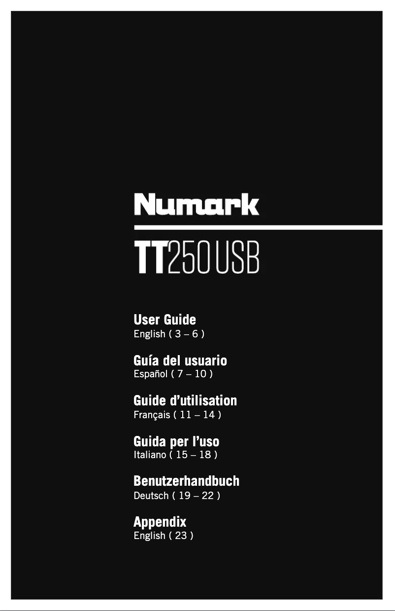 First page image of the manual for TT250USB