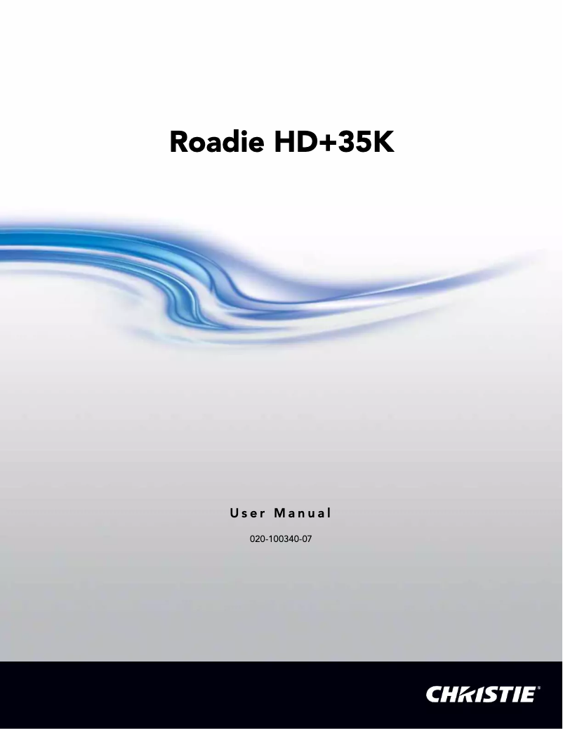 First page image of the manual for Roadie HD Plus