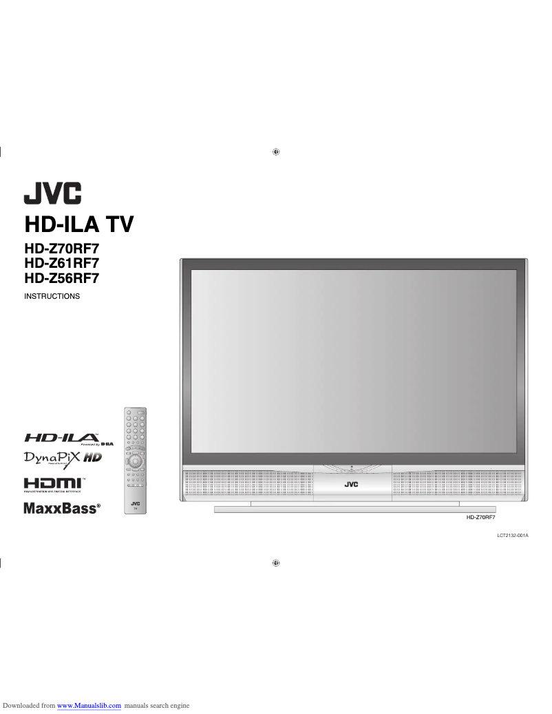 First page image of the manual for HD-Z56RF7