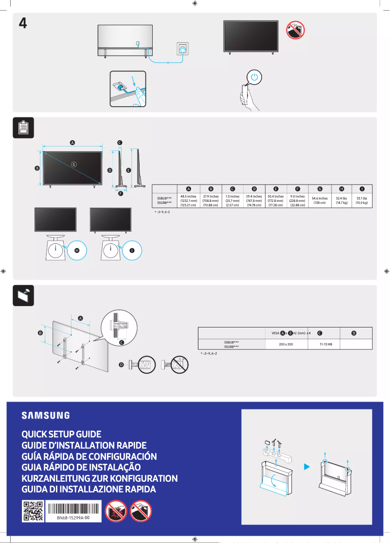 First page image of the manual for UA55BU8000G