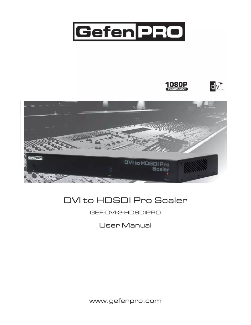 First page image of the manual for GEF-DVI-2-HDSDIPRO