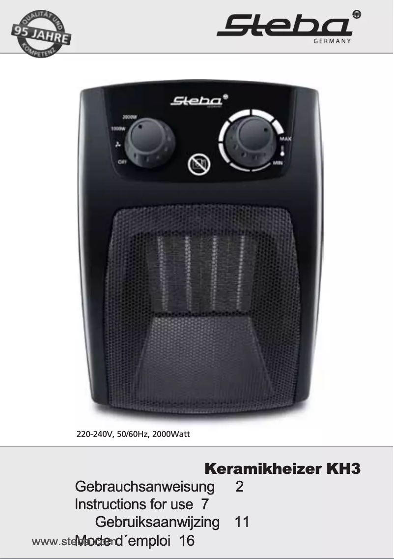 Page 1 of the manual User Manual Steba KH 3