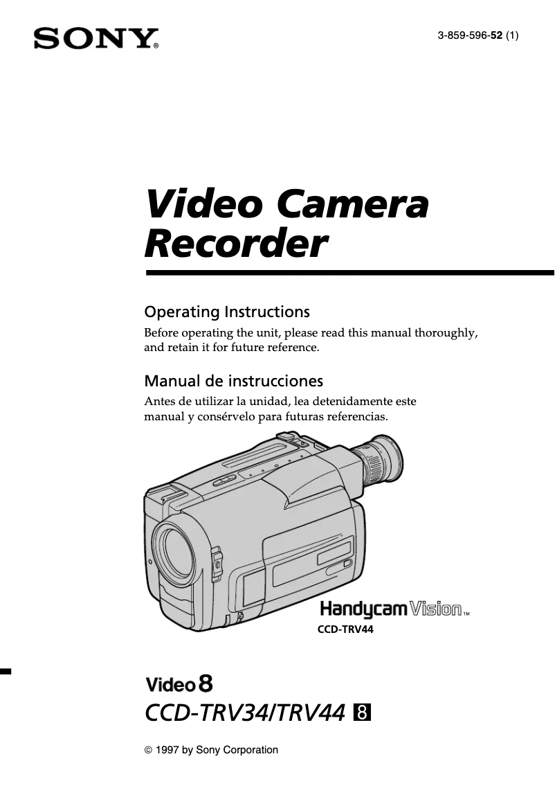 First page image of the manual for CCD-TRV34