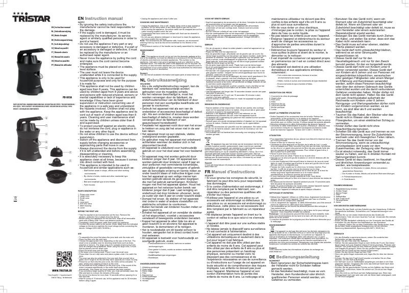 First page image of the manual for PD-8938