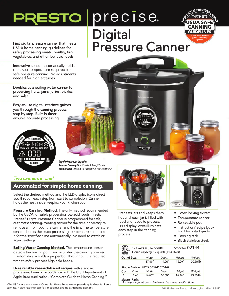 First page image of the manual for Precise 02144