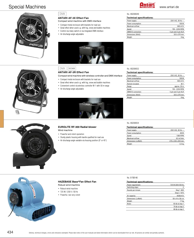 Page 1 of the manual Catalogue Antari AF-3R