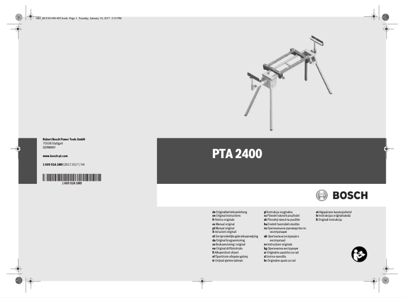 First page image of the manual for PTA 2400