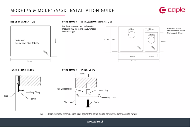 First page image of the manual for MODE175