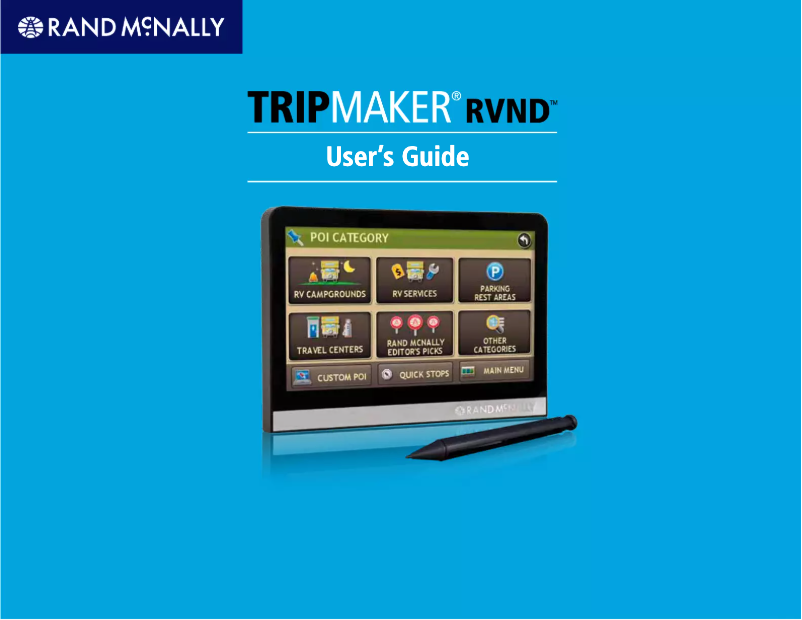 First page image of the manual for TripMaker RVND