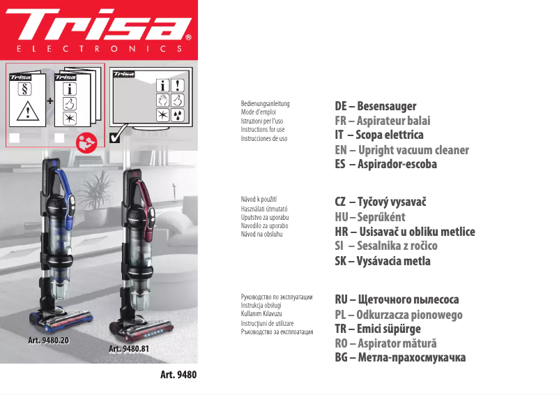 First page image of the manual for Quick Clean Professional T8020