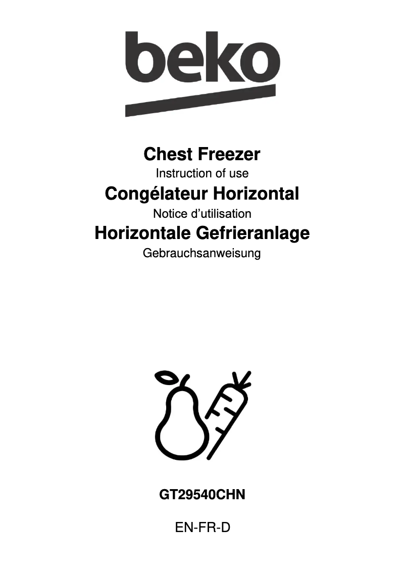 Page 1 of the manual User Manual Beko GT29540CHN