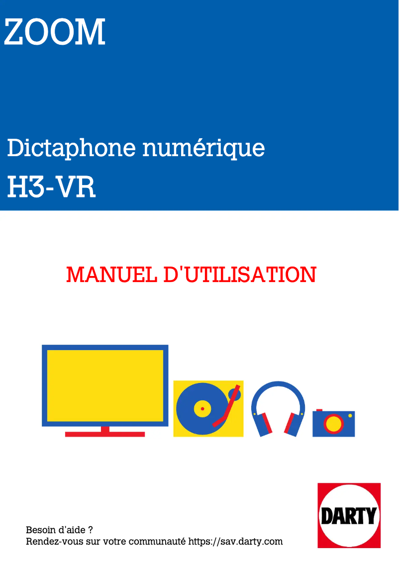 Image de la première page du manuel de l'appareil H3-VR