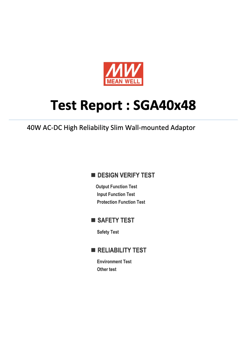 First page image of the manual for SGA40E48-P1J