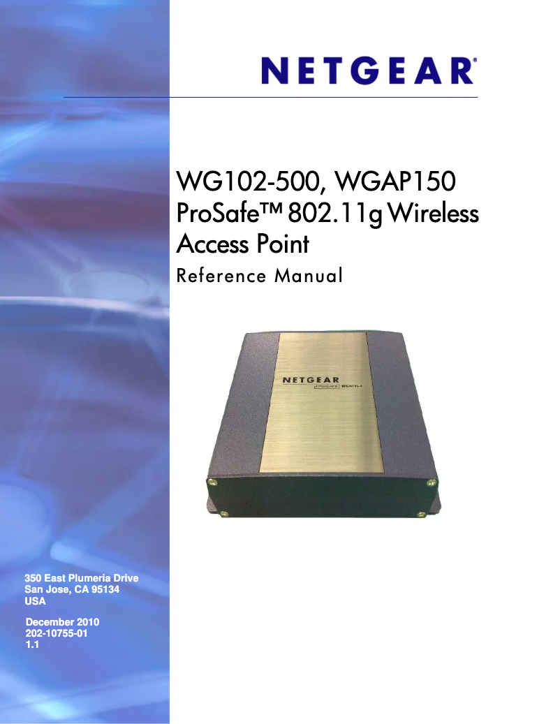 First page image of the manual for WGAP150