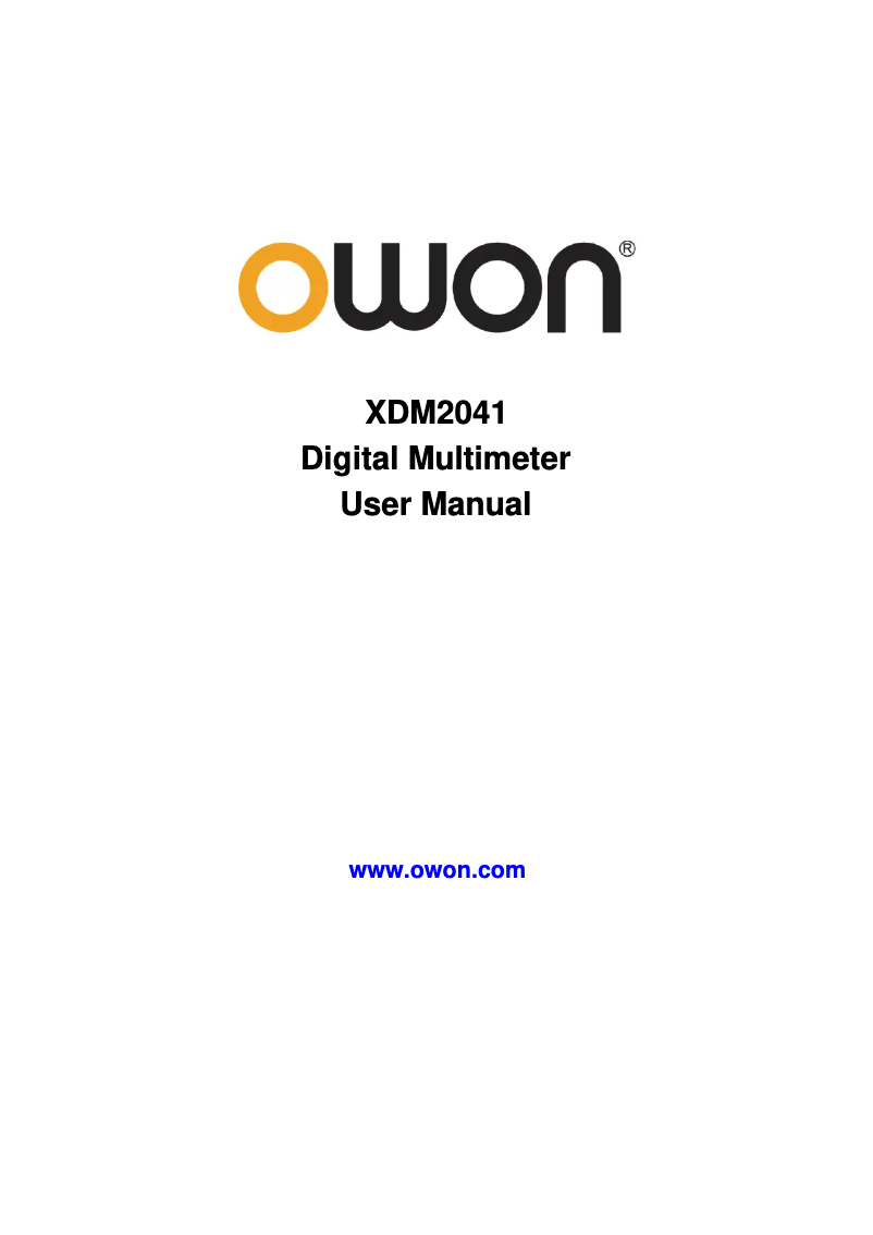 First page image of the manual for XDM2041