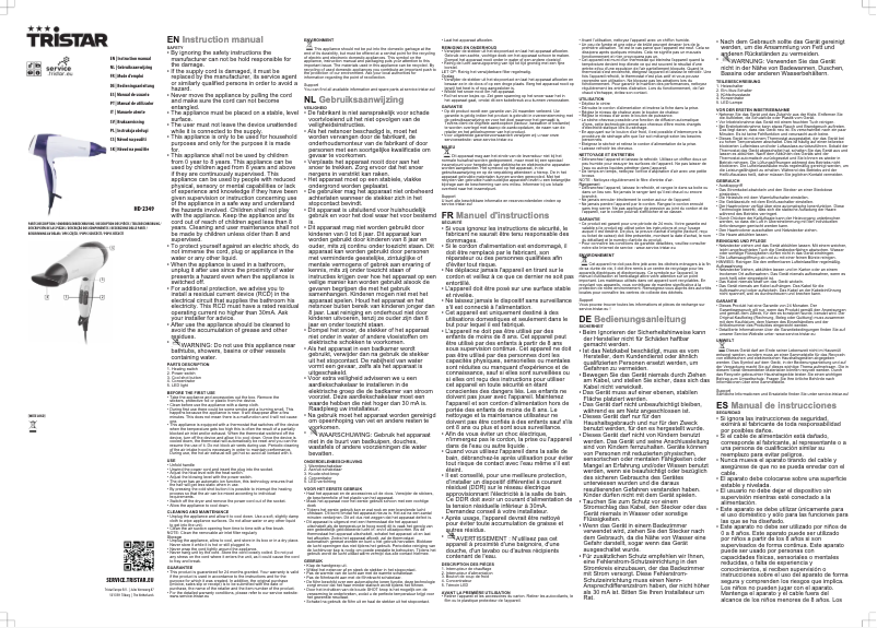 Page 1 of the manual User Manual TriStar HD-2349