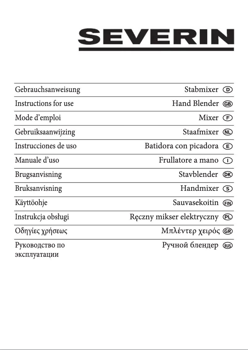 Page 1 of the manual User Manual Severin SM 3808