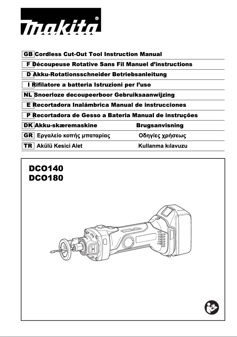 Page 1 of the manual User Manual Makita DCO180ZJ