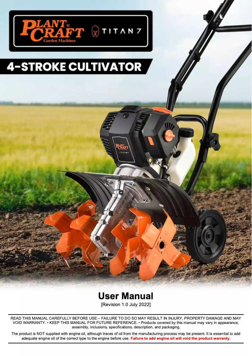 First page image of the manual for Titan 9