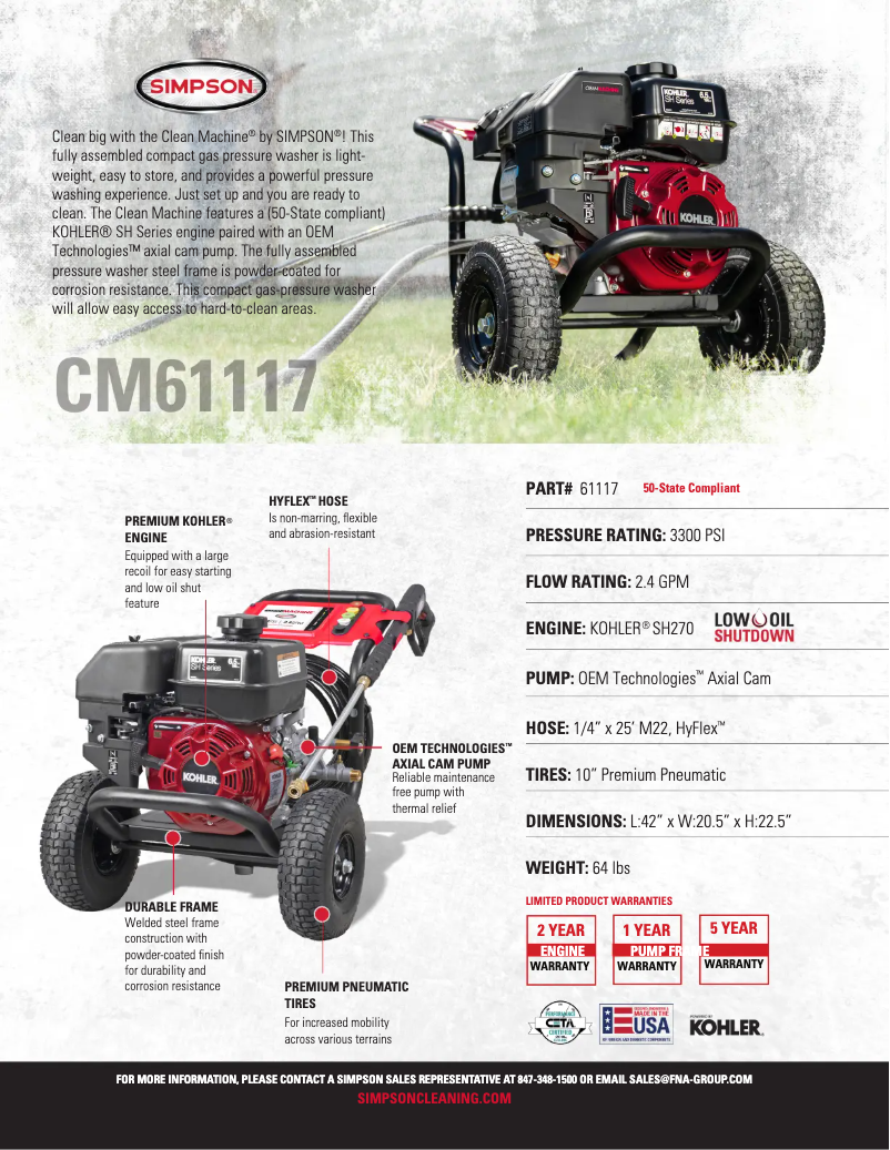 First page image of the manual for CM61117