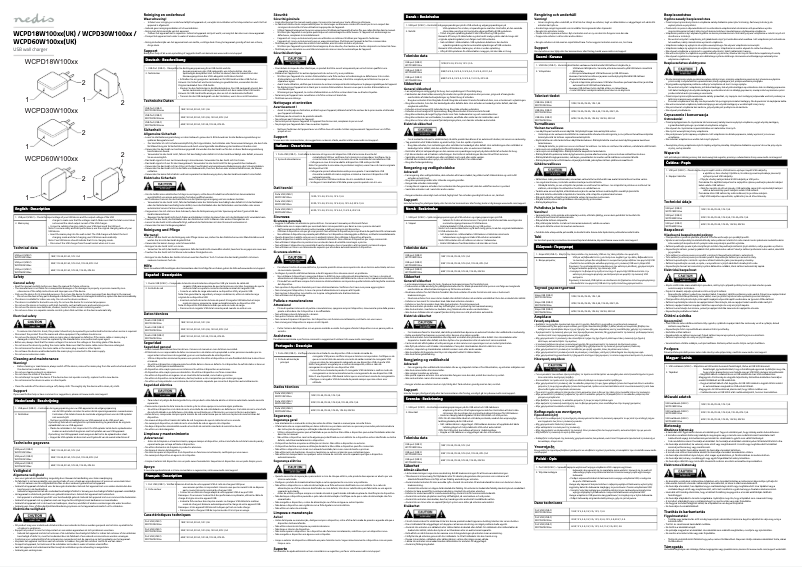 First page image of the manual for WCPD30W100BK