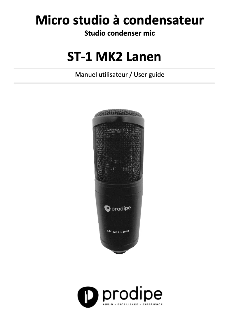 Page 1 of the manual User Manual Prodipe ST-1 MK2 Lanen