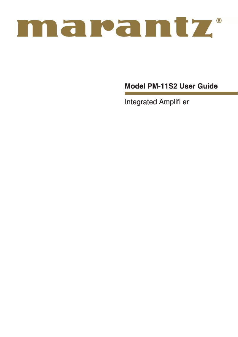 First page image of the manual for PM-11S2