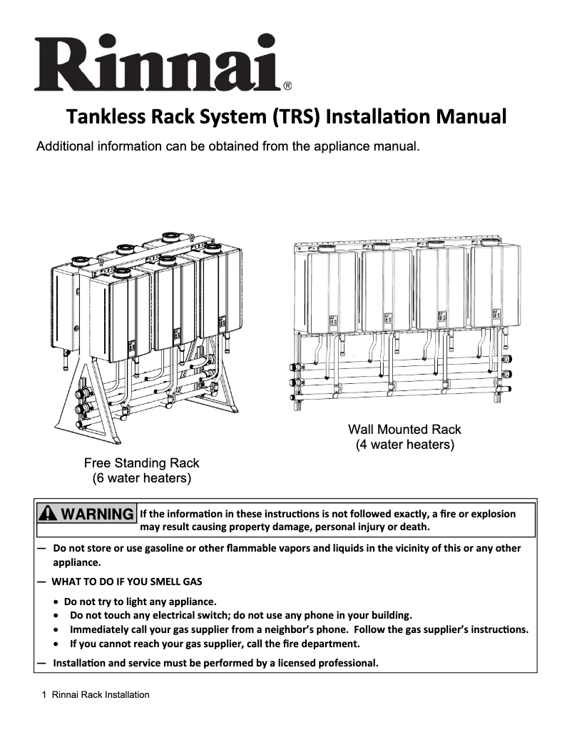 First page image of the manual for TRW02IN