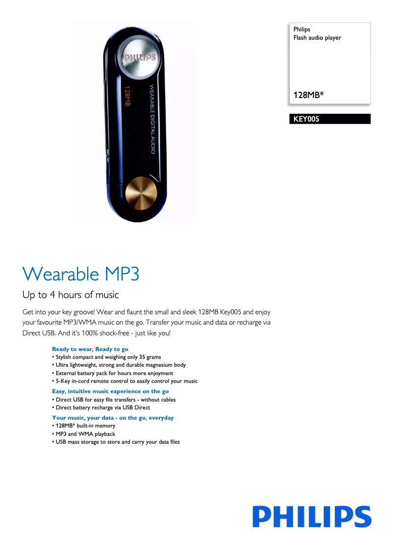 First page image of the manual for Key005