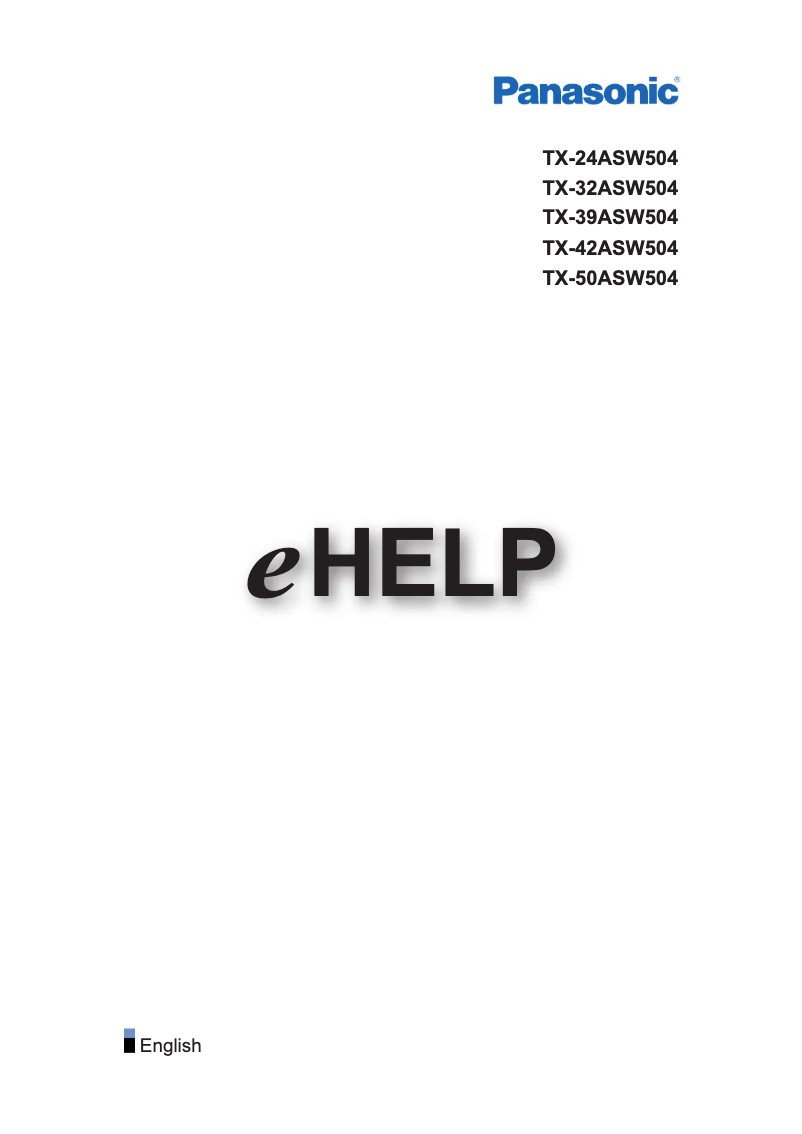 First page image of the manual for Viera TX-50ASW504