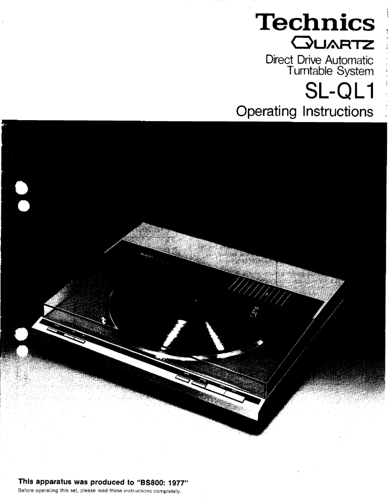 First page image of the manual for SL-Q1