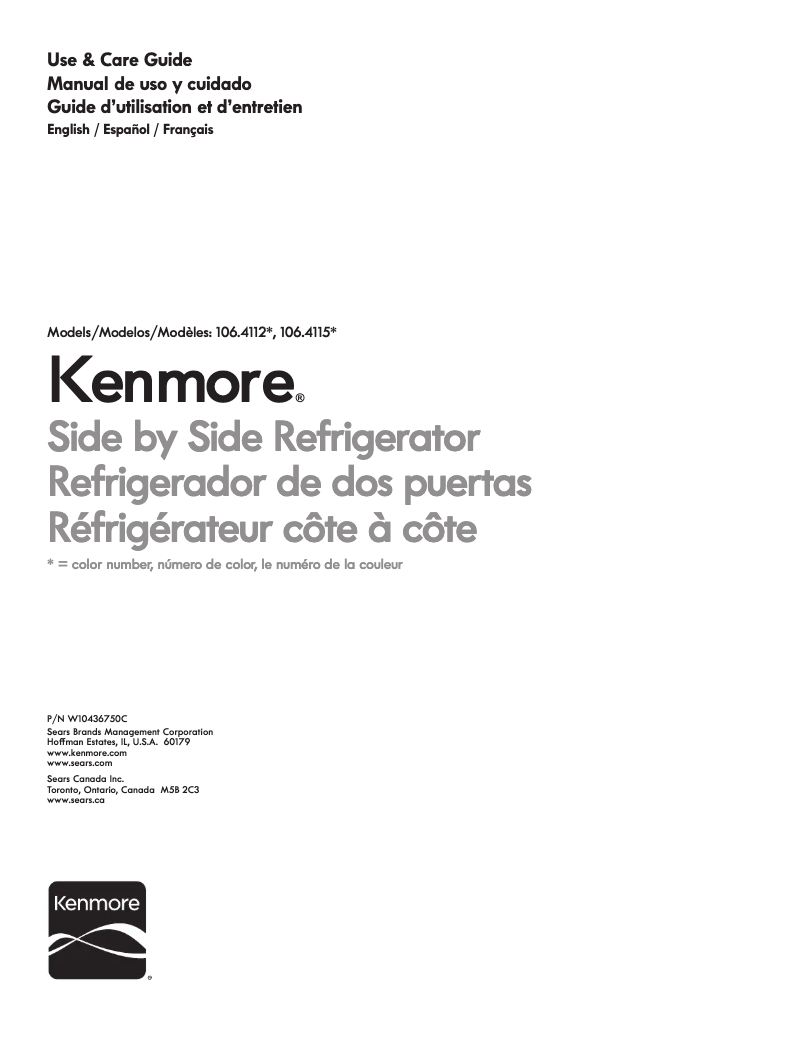 Page 1 of the manual User Manual Kenmore 41133