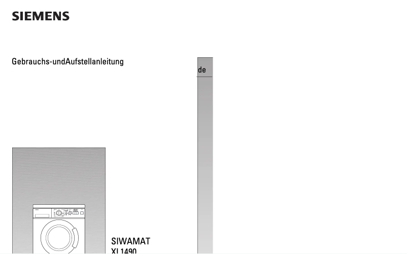Page 1 of the manual User Manual Siemens Siwamat XL 1480