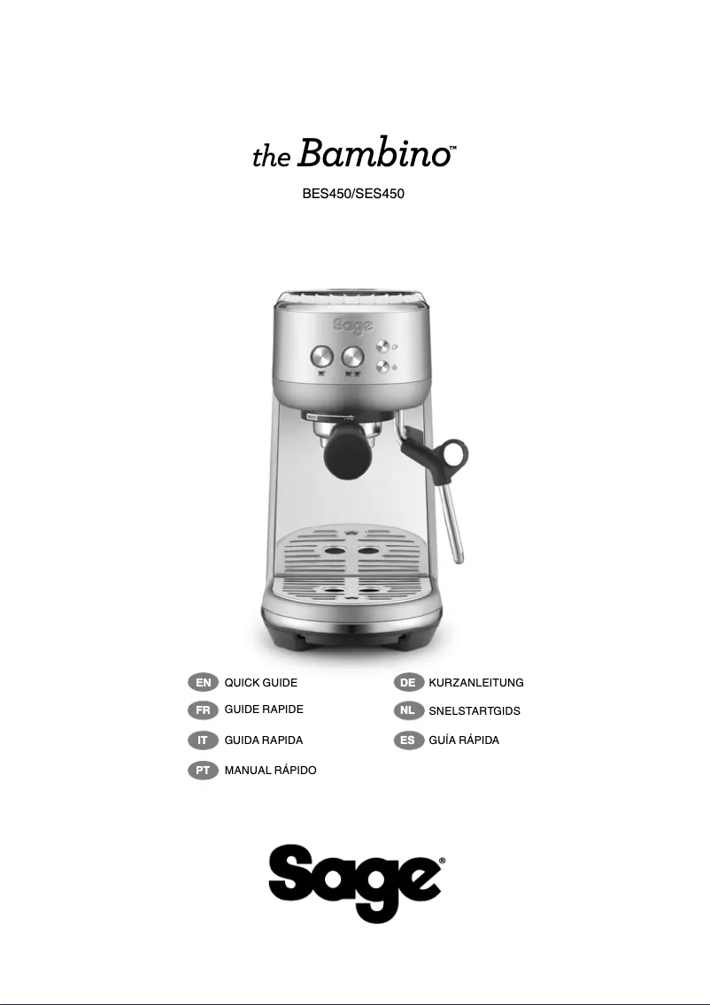 Page 1 of the manual User Manual Sage The Bambino BES450