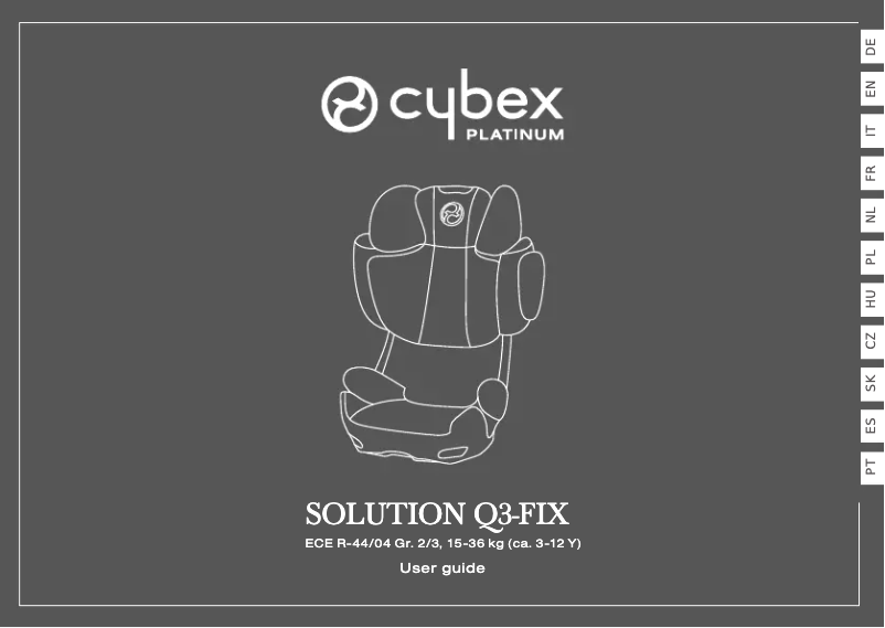 Page 1 of the manual User Manual Cybex Solution Q3-Fix