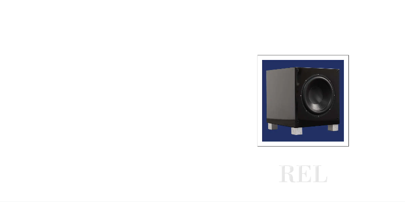 Page 1 of the manual User Manual REL Acoustics T/5i