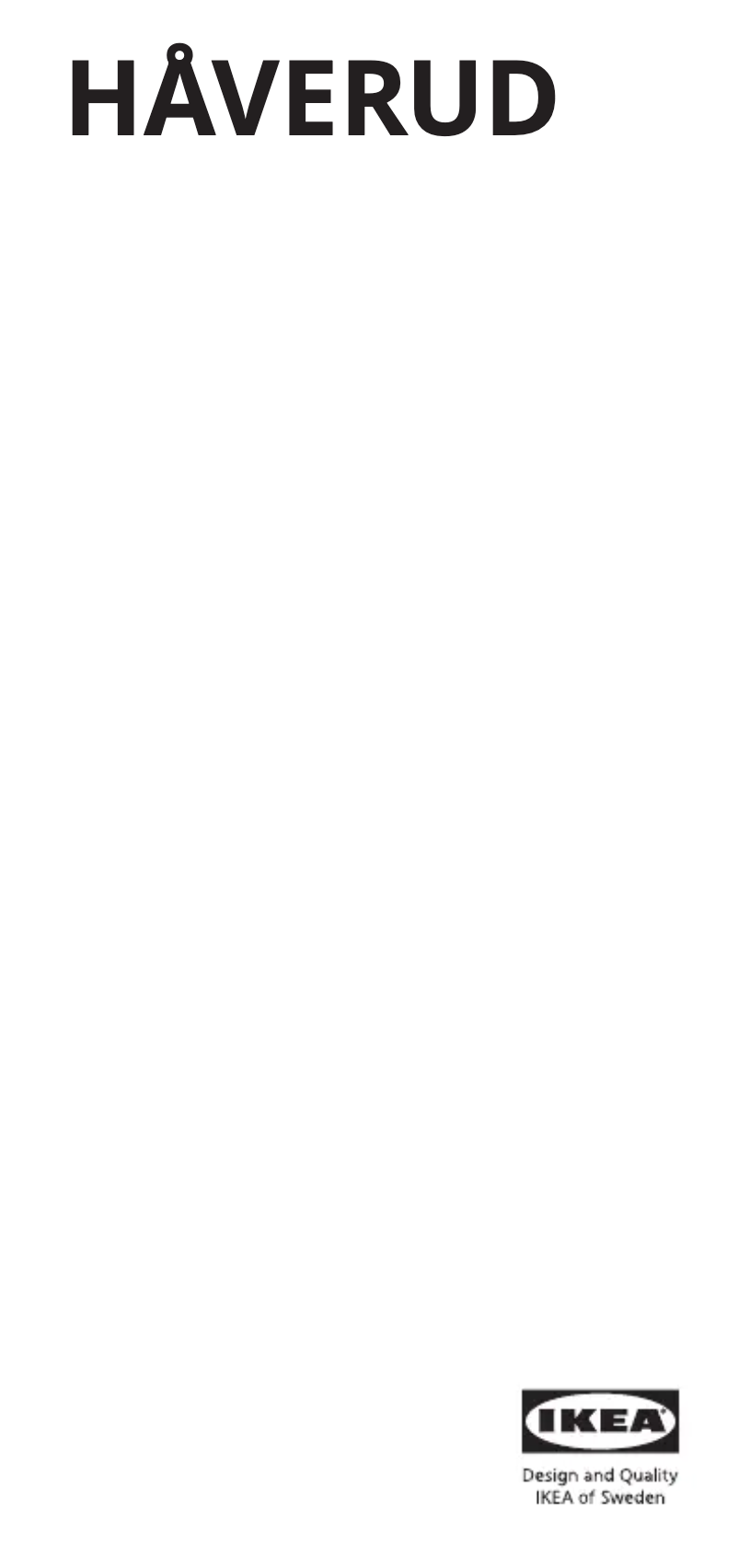 Page 1 of the manual User Manual Ikea HÅVERUD 105.125.71