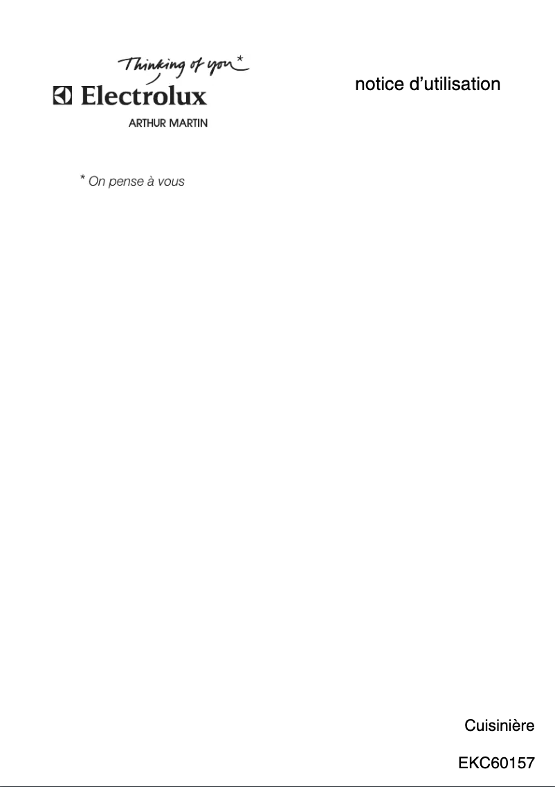 Page 1 of the manual User Manual Arthur Martin-Electrolux EKC60157W