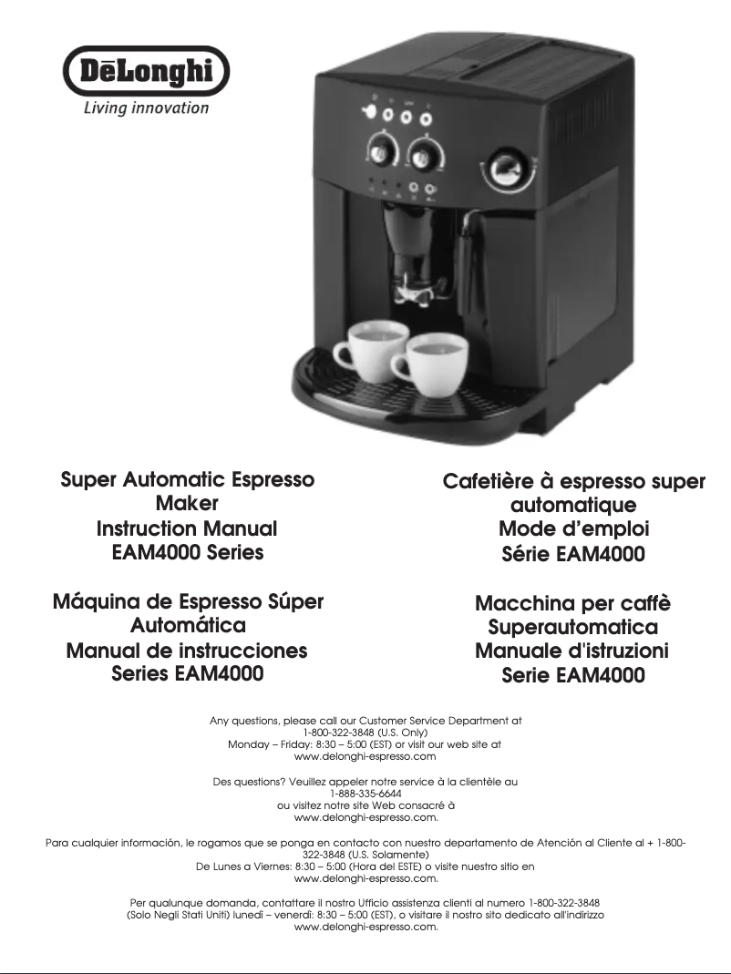 First page image of the manual for Magnifica EAM 4000