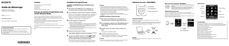 First page image of the manual for Walkman NWZ-E385BLK
