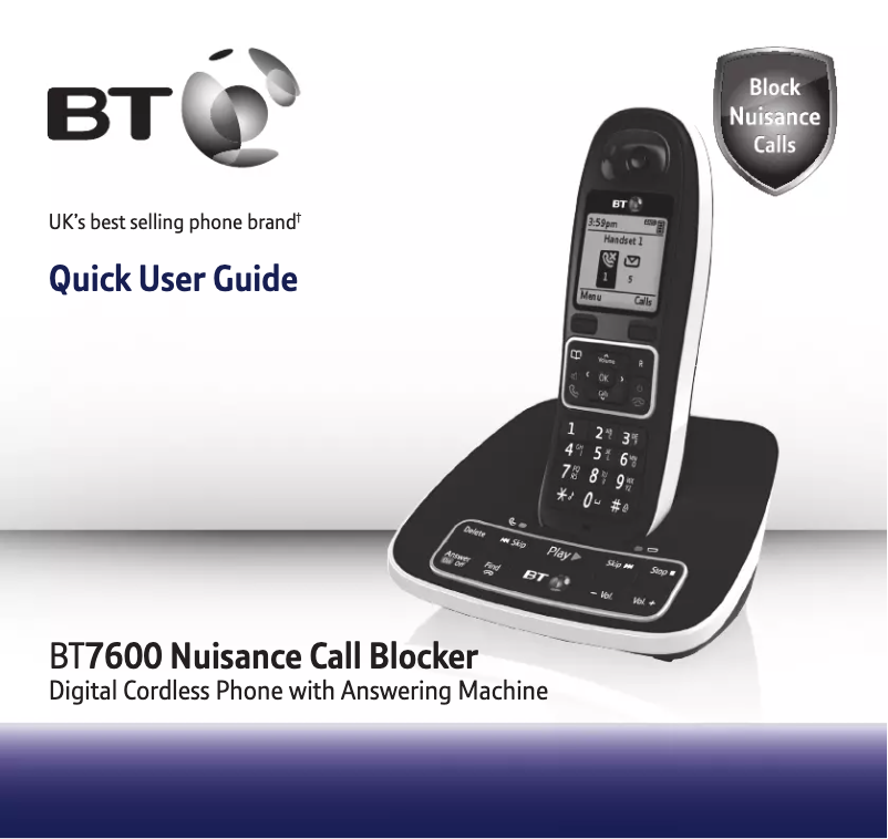 First page image of the manual for BT7600