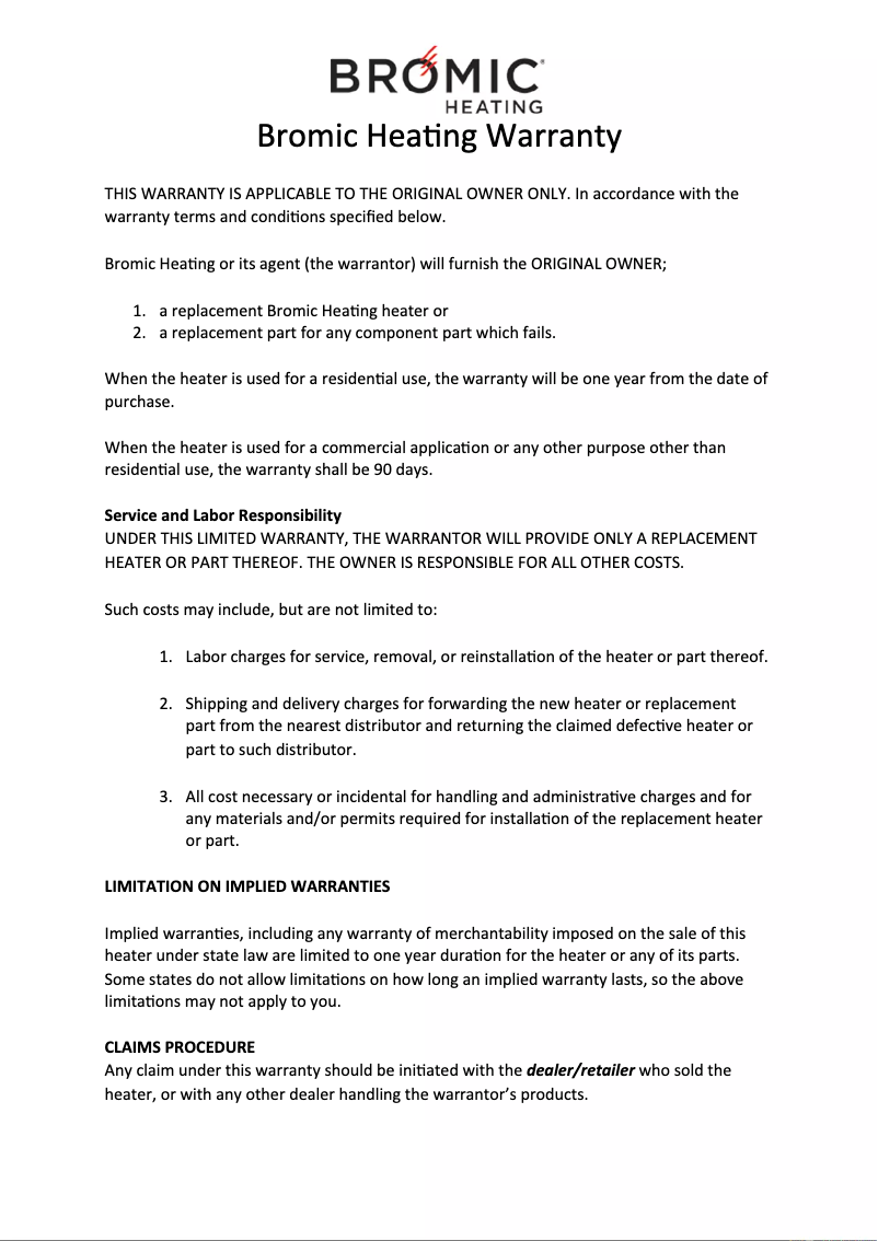First page image of the manual for Smart-Heat BH0420034