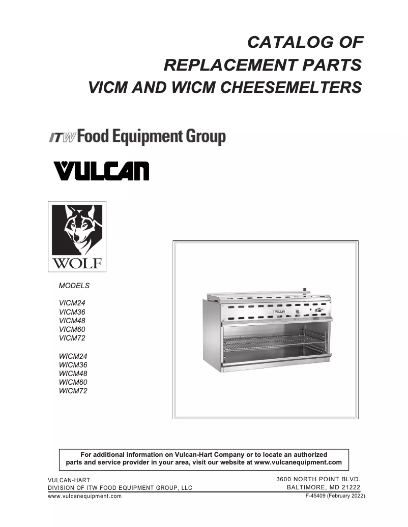 Page 1 of the manual Catalogue Vulcan VICM24