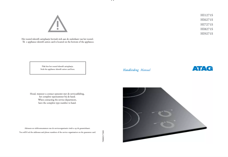 Page 1 of the manual User Manual Atag HI6271S