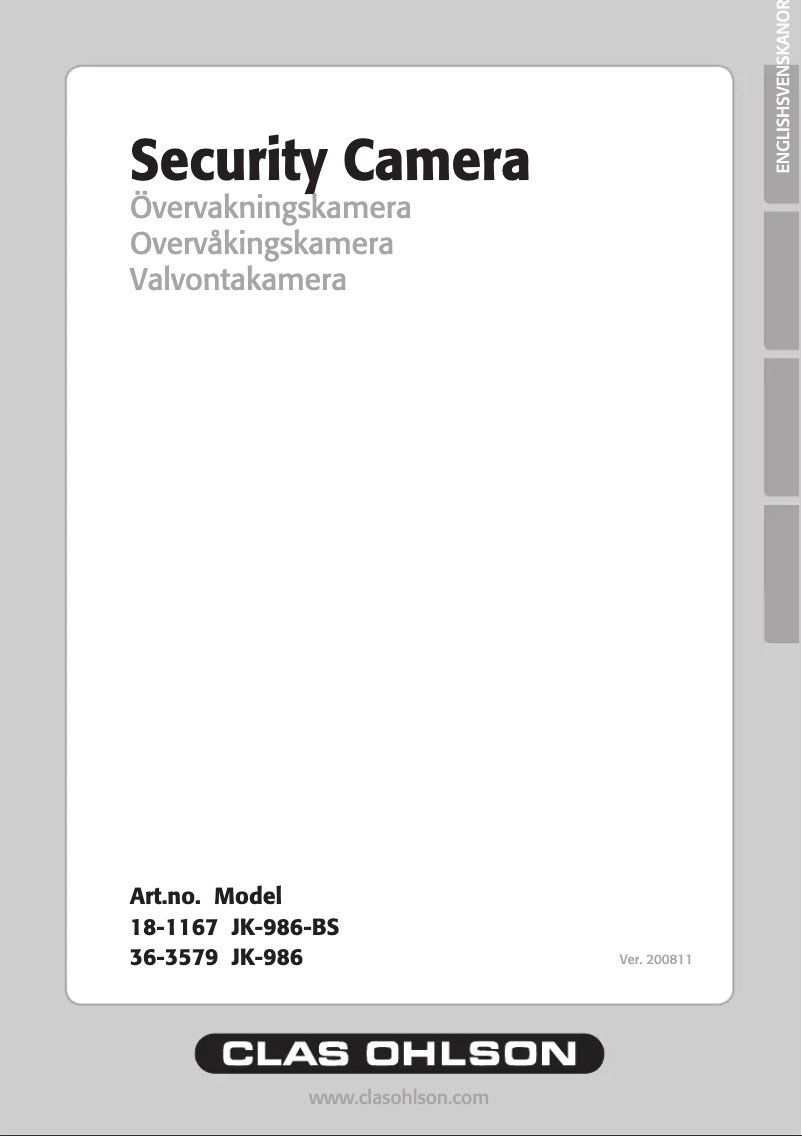 Page 1 de la notice Manuel utilisateur Clas Ohlson JK-986